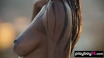 Play Ebony mermaid mimi desuka reveals her big natural boobs in the jacuzzi